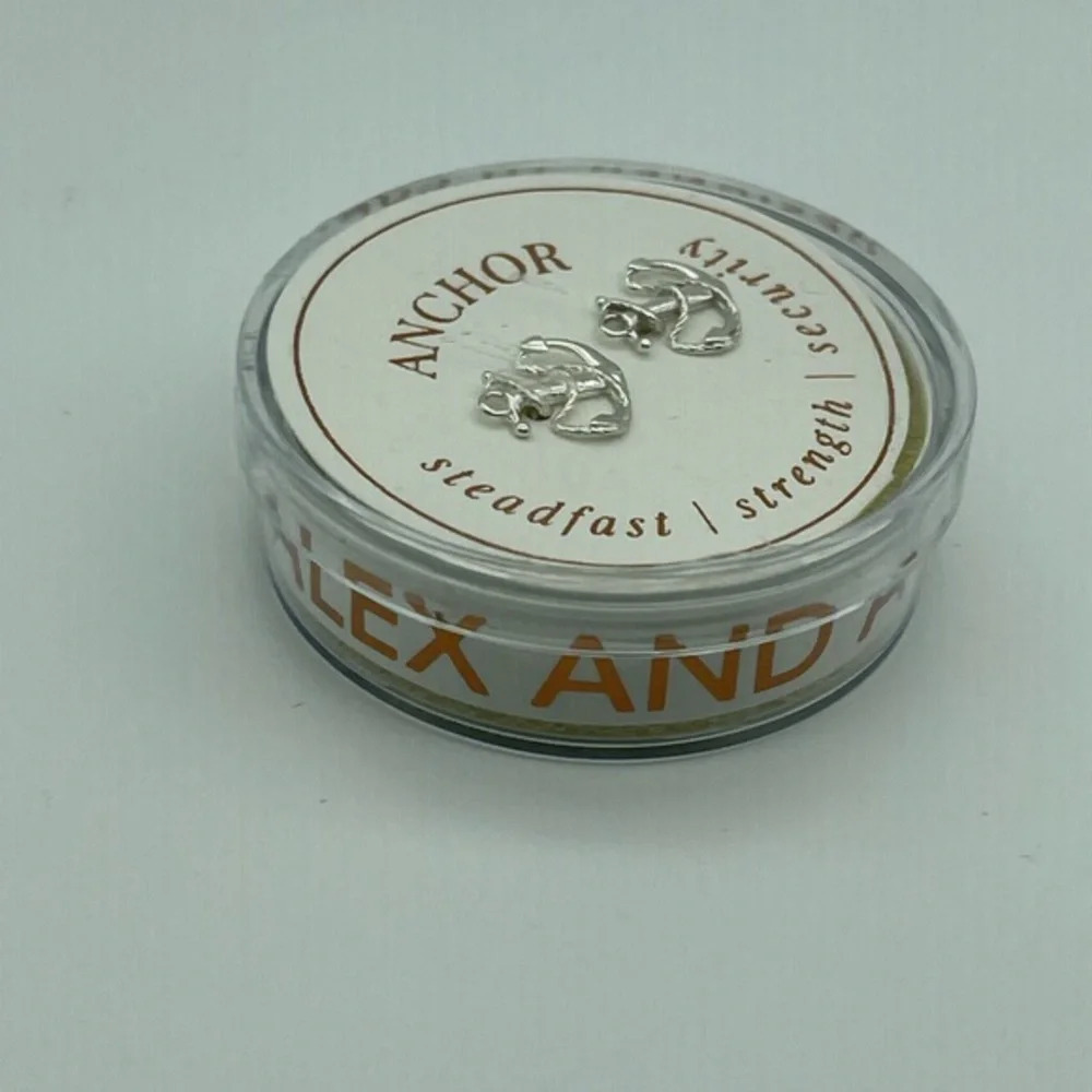 ALEX AND ANI Anchor Stud Earrings - Picture 4 of 6